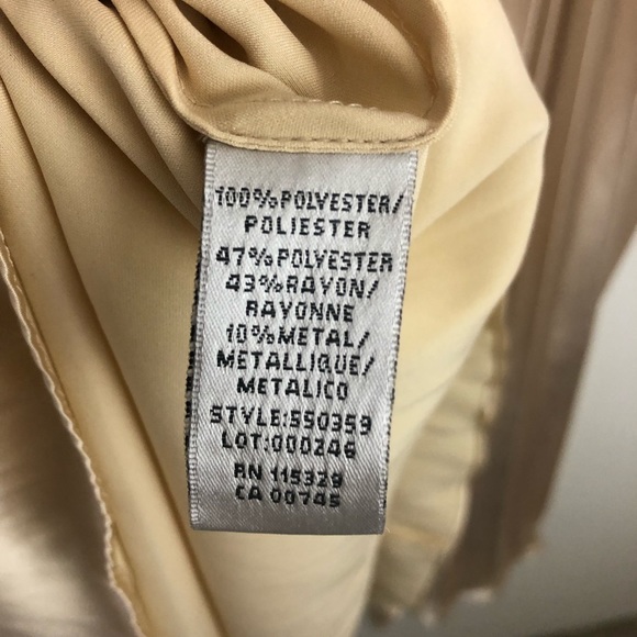 Badgley Mischka Cream Strapless Accordian Pleat Maxi Dress Size 2 - Picture 11 of 16